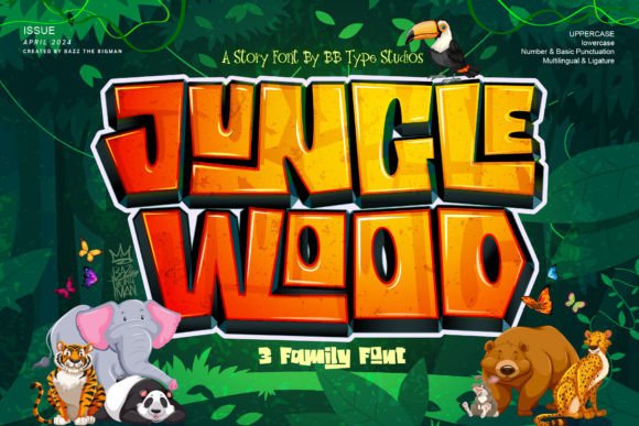 Jungle Wood: A Primal Display Typeface for Bold Editorial Design