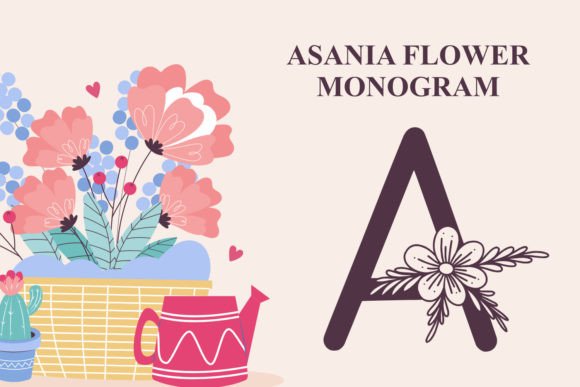 Monogram Asania Flower: A Creative Typeface for Romantic Campaigns